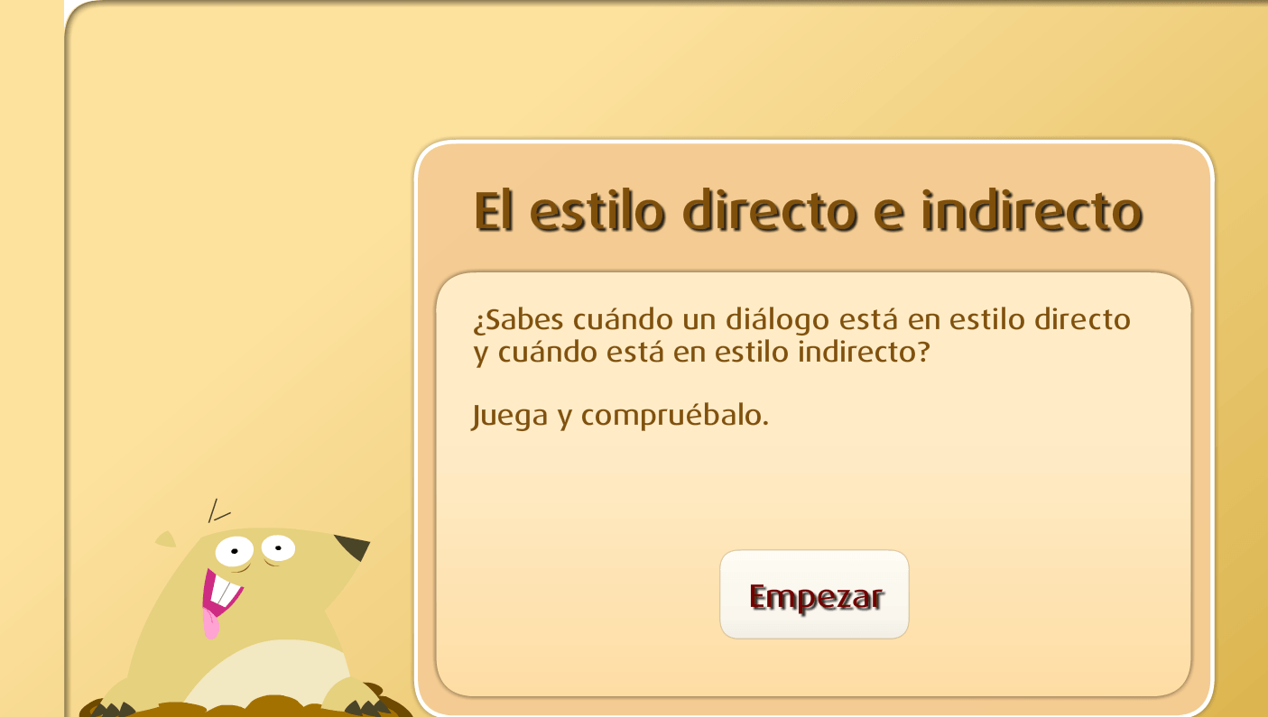 ESTILO DIRECTO E INDIRECTO. ACTIVIDAD INTERACTIVA LENGUA 4º PRIMARIA